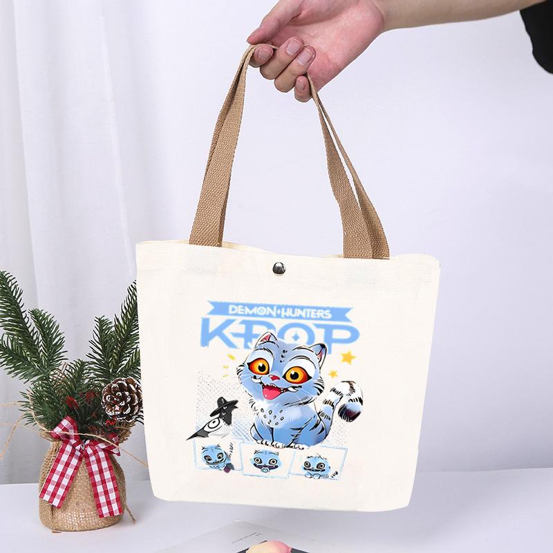 K-Pop Anime Cartoon Printed Student Large Capacity Portable Shoulder Bag Casual Canvas Bag