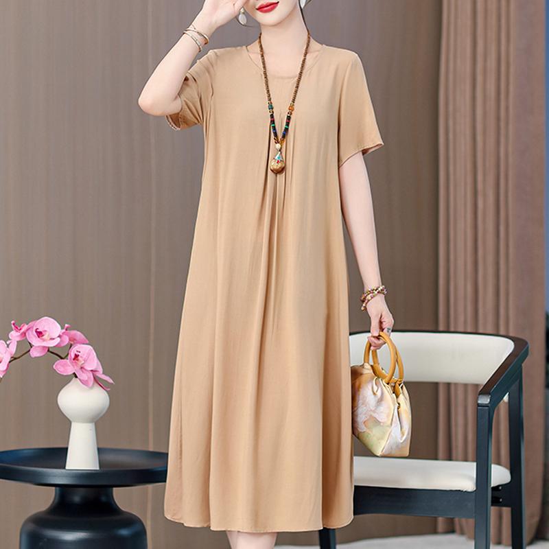 Летние элегантные длинные платья для женщин, большие размеры, свободное женское платье с коротким рукавом и винтажным принтом