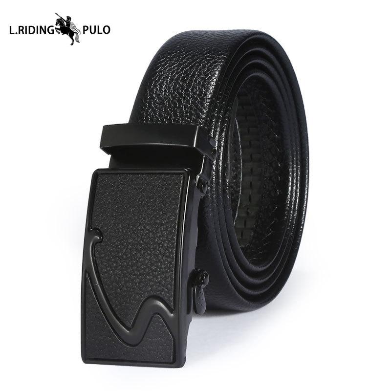Мужской кожаный ремень с автоматической пряжкой, деловой ремень в корейском стиле, креативный, для досуга, универсальный, износостойкий, подарочный ремень