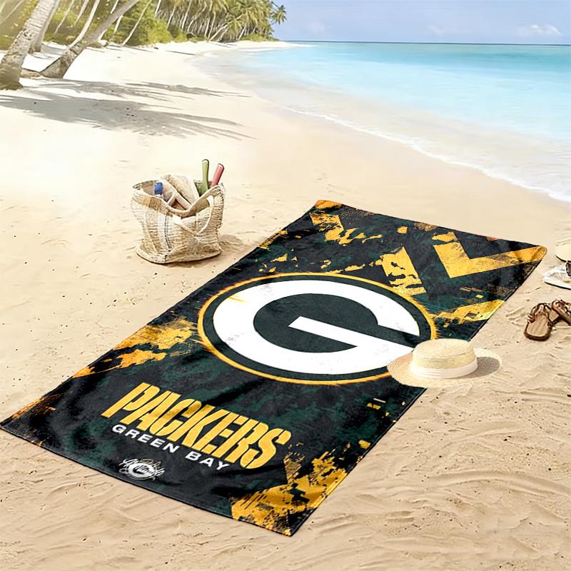 Пляжное полотенце с принтом Green Bay Packers, большое, мягкое, быстросохнущее, для пляжа, кемпинга, плавания