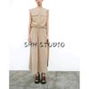 Spring and Summer New Women's Clothing French Press Ornament Minimalist Elastic Hem Round Neck Sleeveless Vest 8351025