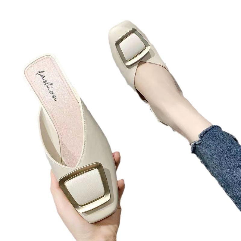 Slippers Women Wear Half a Bag of Shoes Clothing Store Fitting Shoes Soft Sole Fashion Versatile Lazy Shoes One Pedal Slippers Women