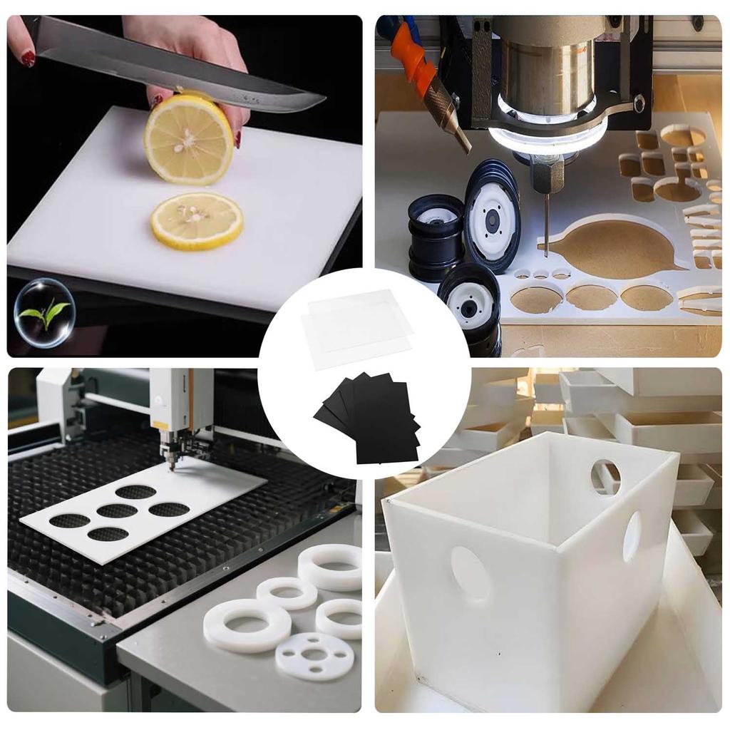 1 шт. Лист полипропилена Жесткая пластиковая панель, Конструкционный пластик Легкая ПП панель для резки, DIY, Водяной бак, Белый, Черный 200x300 мм