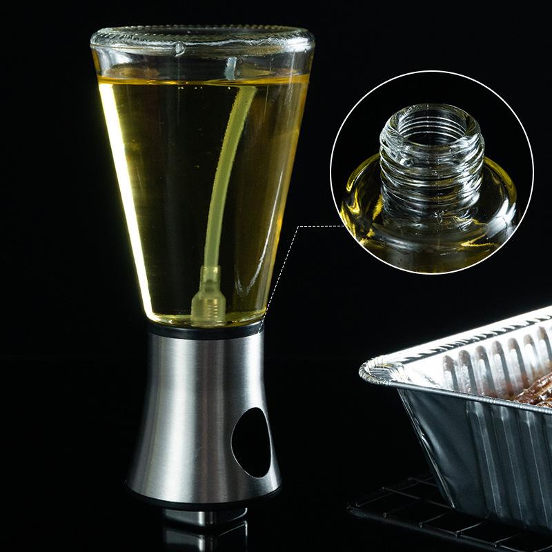 Бутылка-спрей из нержавеющей стали со стеклом, бутылка-спрей для масла, отжатая вручную, бутылка для контроля масла, кухонные принадлежности, здоровое питание
