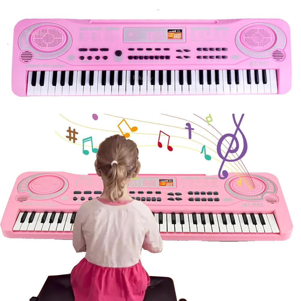 Chriyungel Kids Electronic Piano Keyboard with Microphone 61 / 37 Keys Organ Musical Instrument Toy Gift for Child Beginners