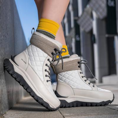 Женские зимние теплые ботинки для снега, нескользящие, водонепроницаемые, на шнуровке, высокие ботинки для женщин, походные ботинки с меховой подкладкой для ходьбы, армейские ботинки