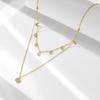 "925 Sterling Silver Double-Layer Necklace with Zircon Dot - Versatile, Simple Short Clavicle Chain for Women"