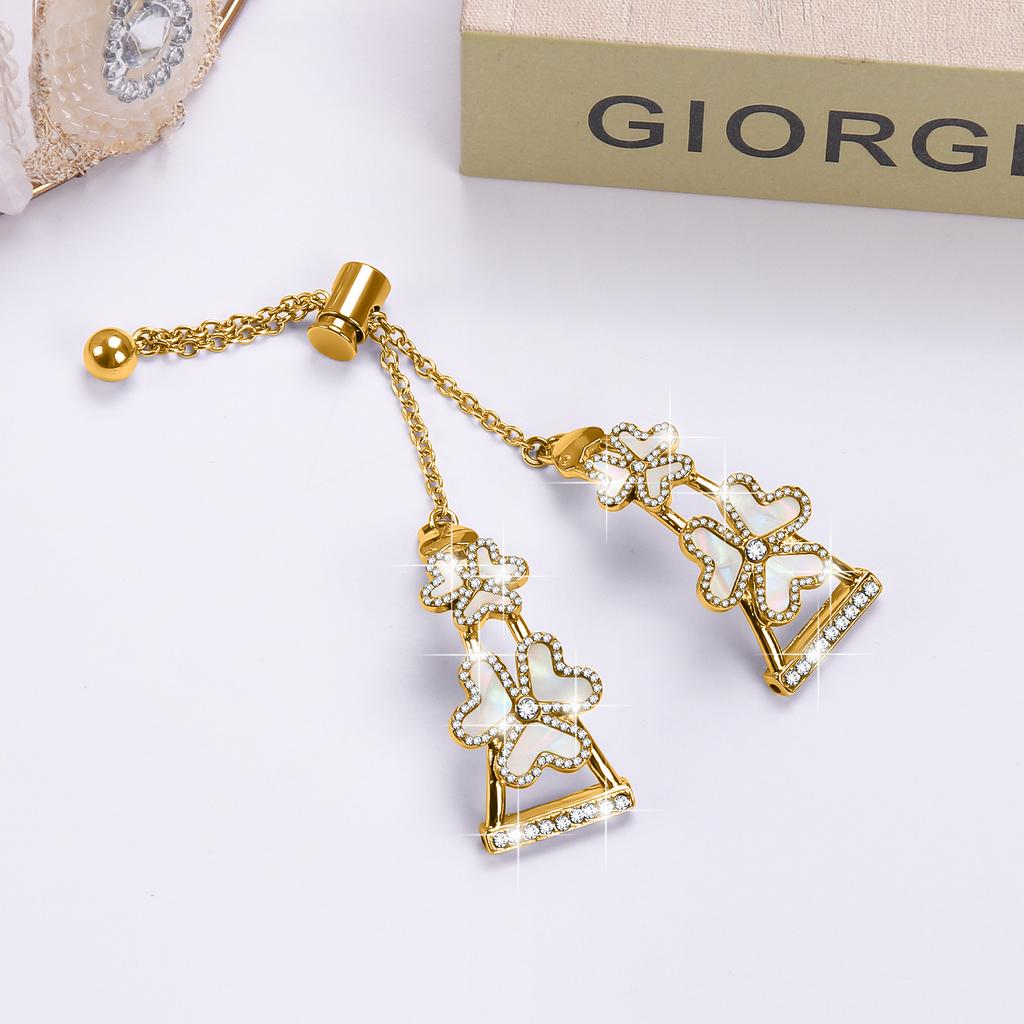 For Coros Pace 2 Watch Strap Replacement Metal Band Heart Clover Decor