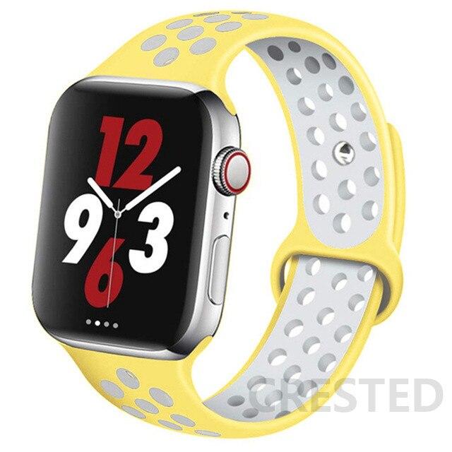 Спортивный силиконовый ремешок для Apple Watch Band 44 мм, 40 мм, 42 мм, 38 мм, 44 мм, дышащий браслет, ремешок для Apple Watch 6 iWatch 5 4 3 se