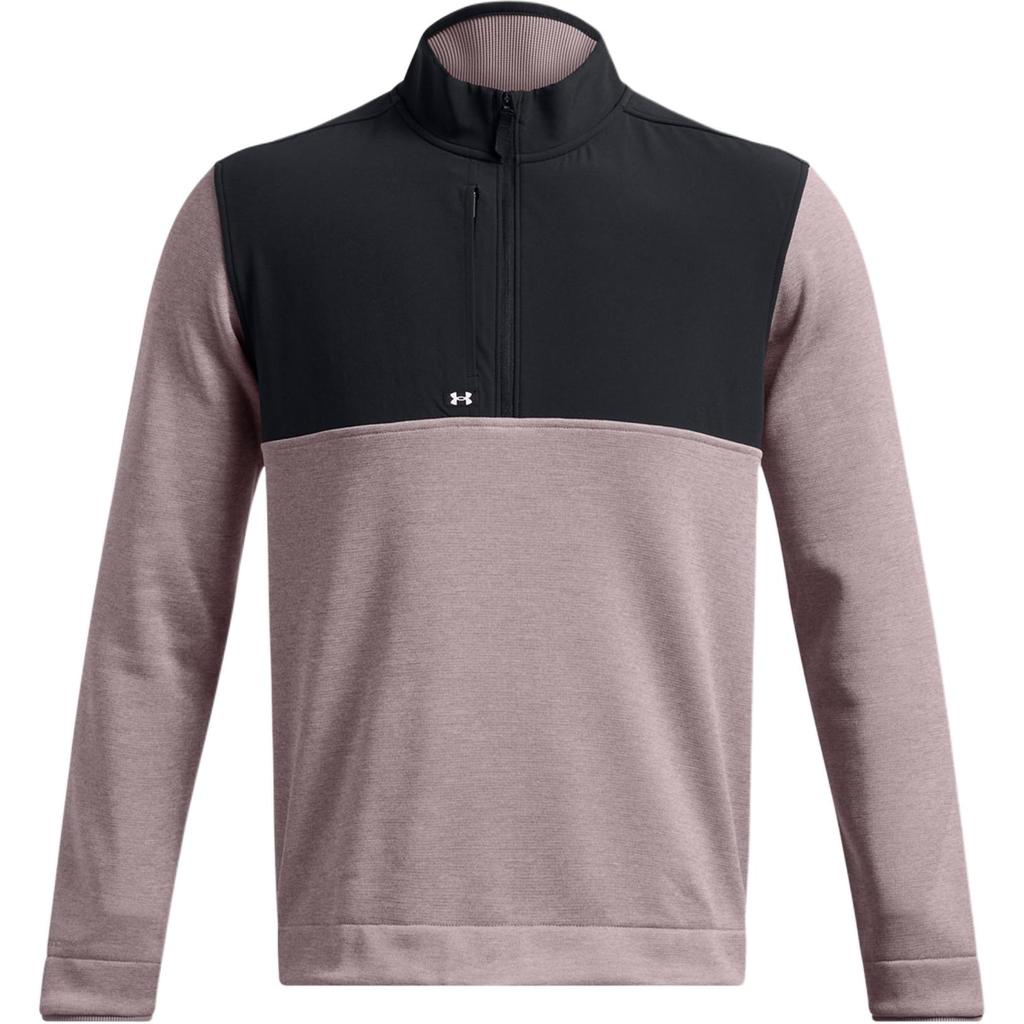 Under Armour Storm FW24 Drive Свитер Флис Колорблок Модный Удобный Колледж Стиль Водонепроницаемая Толстовка с Капюшоном Мужская толстовка Серая 1387121-015