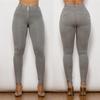 Melody Grey Workout Leggings Leg Shaping Tights Womens Exercise Fitness Stretch Buttons Fly Push Up Sexy Ladies