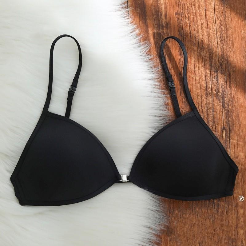 Allofme Женское французское нижнее белье с треугольными чашками Бесшовное и беспроводное нижнее белье Красивый бюстгальтер сзади