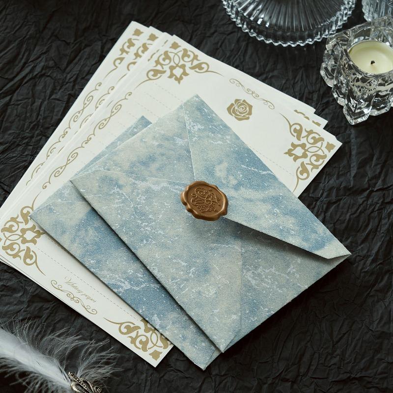 Gilded Envelope Letter Paper Set With Wax Seal For Valentine S Day