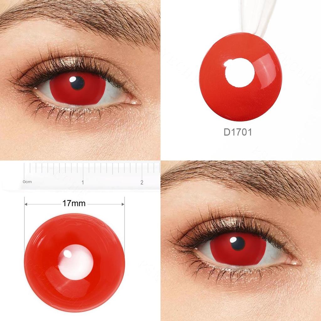 Pseyeche 17 мм, все красные мини-линзы для склеры, цветные контакты, сумасшедшие контактные линзы для Хэллоуина, страшные контакты для глаз демона для косплея, маскарада