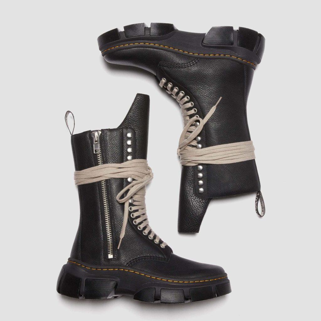 31750001 Рик Оуэнс Др. Ботинки Martens 1918 DMXL до середины икры Черные (Мужской)