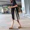 Maternity Loose-Fit Plus Size Patchwork T-shirt Dress - Korean Style Summer Over-the-Knee Dress