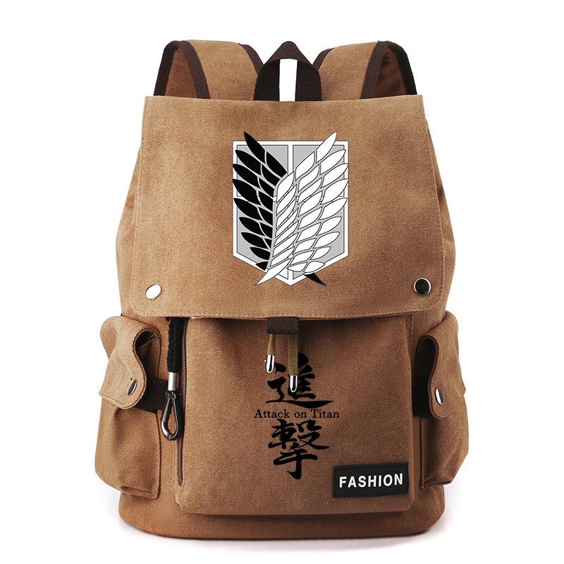 Атака титанов Крылья свободы аниме холст рюкзак для студентов