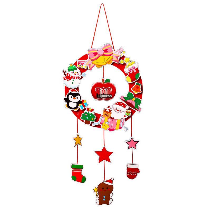 Cartoon Kids DIY Christmas Wreath Craft Kit