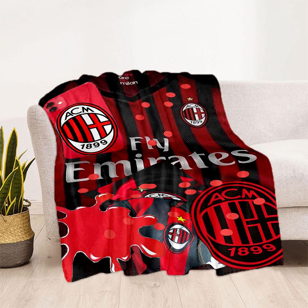 Ac Milan Blanket Comfortable Suitable For Sofa Picnics Bedding Four Seasons Multipurpose Stylish Decor Ideal Gift For Birthday Valentine'S Day