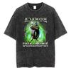 Vintage Washed Cotton TShirt Men Funny Weird Face Graphic Retro Acid Wash Short Sleeve Hip Hop Style Streetwear TShirt