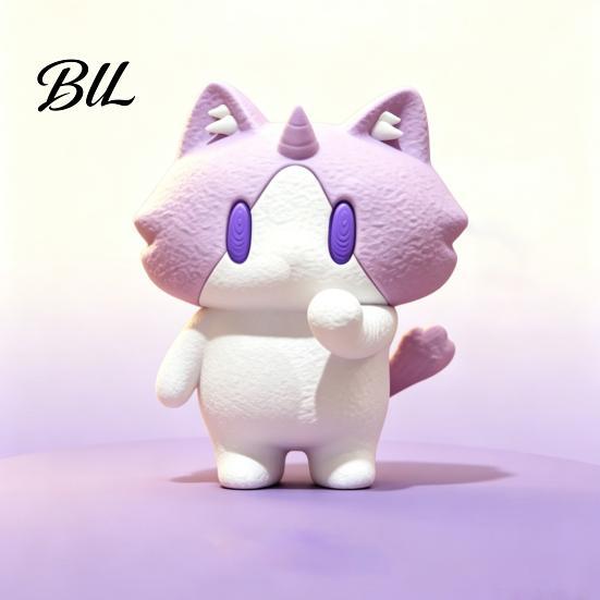 Heart Warming Gift for Holidays Cute 3D Printed Cat Figurine, Cartoon Desk Ornament with Playful Mouth Covering Unique Accessories Work Design,