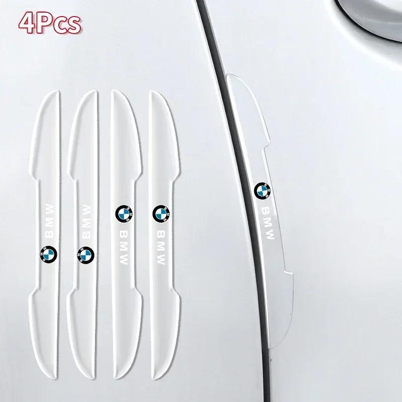 BAHI3 4pcs/set Transparent Car Door Anti-collision Protector Bumper Strip Sticker For BMW E46 E90 E60 F10 F30 E39 E36 F20 E87 G30