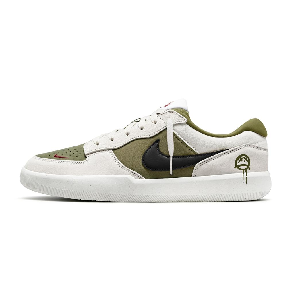Nike SB Force 58 White Olive Low top Skateboard Shoes Unisex White Green DV5477-106(Team1496-)