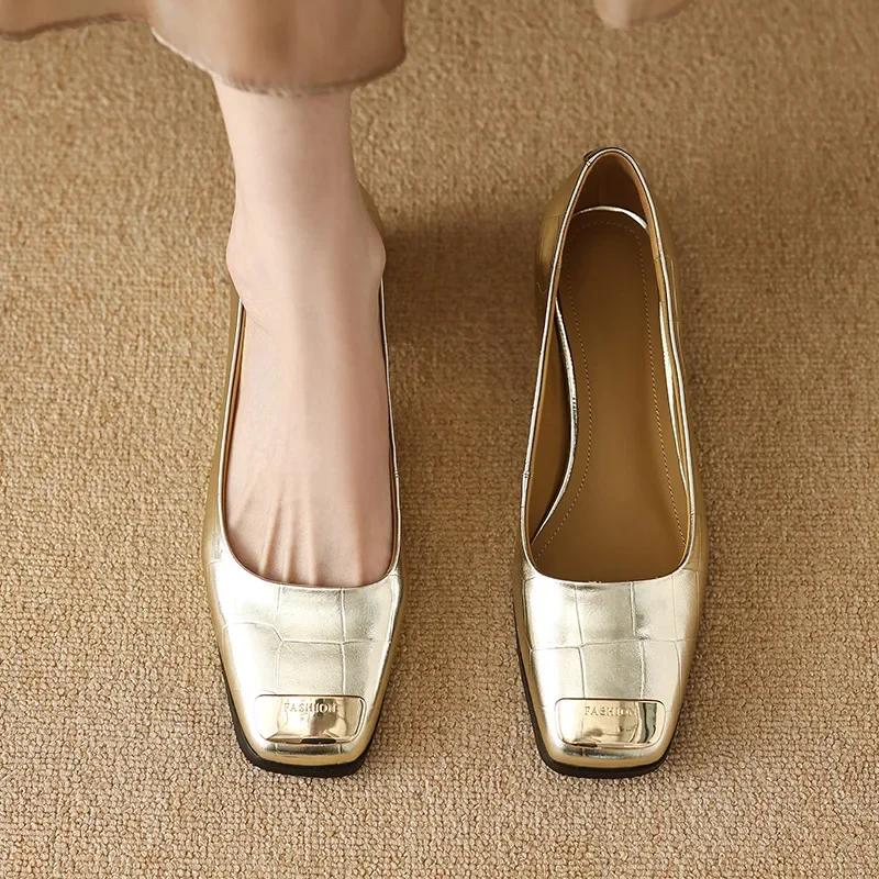 Европейская американская роскошная женская обувь 2024 года, новый дизайн, цветные блоки, толстый каблук, универсальные повседневные туфли на высоком каблуке, Zapatos Mujer