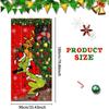Merry Christmas Grinch Christmas Door Cover Decorations Banner Grinch Green Backdrop