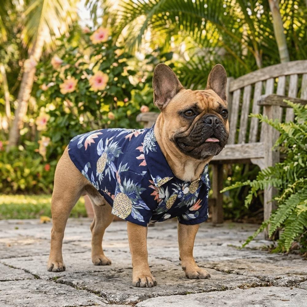 Lightweight Pet Shirt Multi Sizes Dog Beach Outfit Dog Hawaiian Shirt Summer Daily Wear