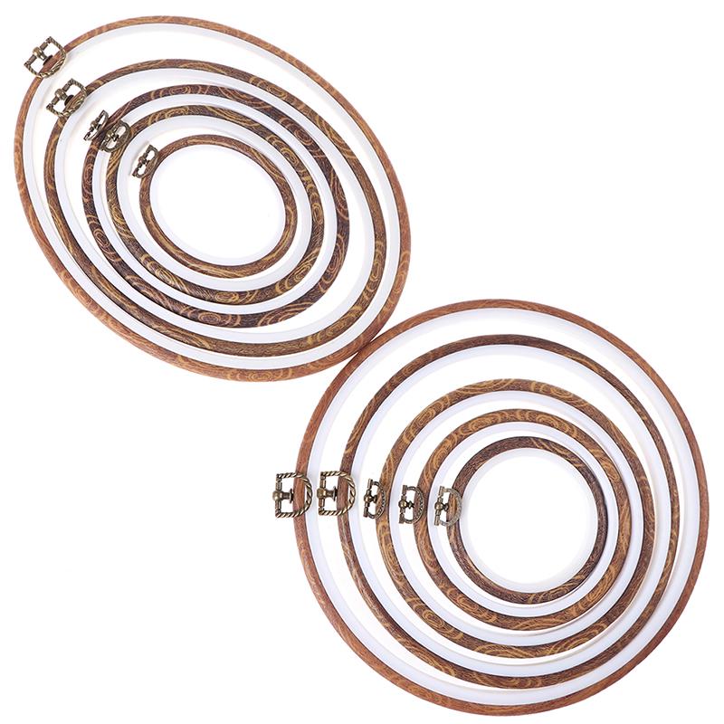 Швейный инструмент, круглые деревянные цветные пяльцы, набор рамок для вышивки, пластиковая вышивка