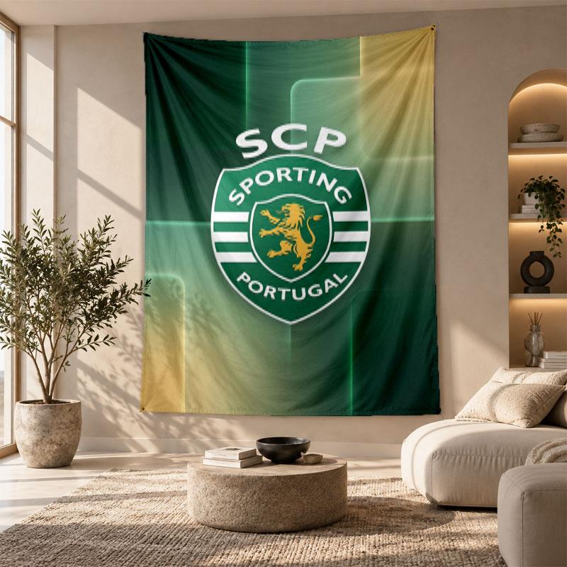 Decorative Tapestry,Sporting CP FC Printed Wall Art, Lightweight Wall Hanging For Bedroom Background