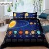 Solar System Duvet Cover Set Twin King Microfiber Outer Space Galaxy Bedding Set Universe Planet Astronomy King Size Quilt Cover