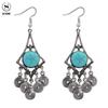 Женщины полые капли воды большие серьги искусственная бирюза темперамент ювелирные изделия