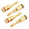 12 шт. золотых 24K банановых штекеров аудио разъем для акустического кабеля винтовой разъем США