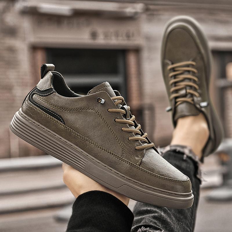 Итальянские мужские туфли на плоской подошве, дизайнерская повседневная обувь класса люкс, кроссовки для ходьбы на открытом воздухе, мужские нескользящие кроссовки из натуральной кожи со шнуровкой Muller