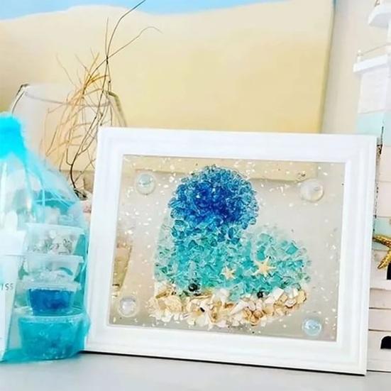 DIY фоторамка набор стеклянная фоторамка декоративный набор для рисования море морское стекло дом