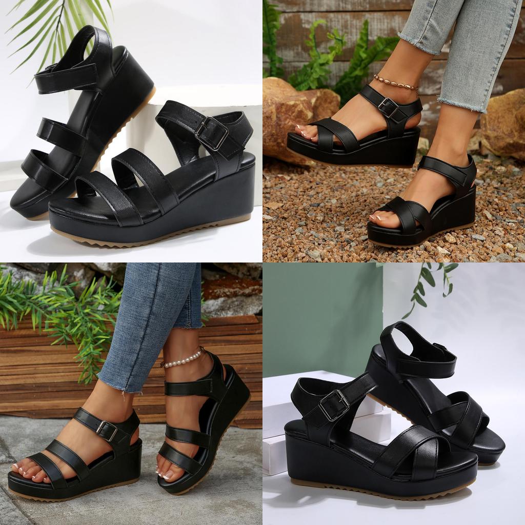 Roman Sandals For Women With Pu Upper And Rubber Sole Summer Footwear For Casual Outdoor Use