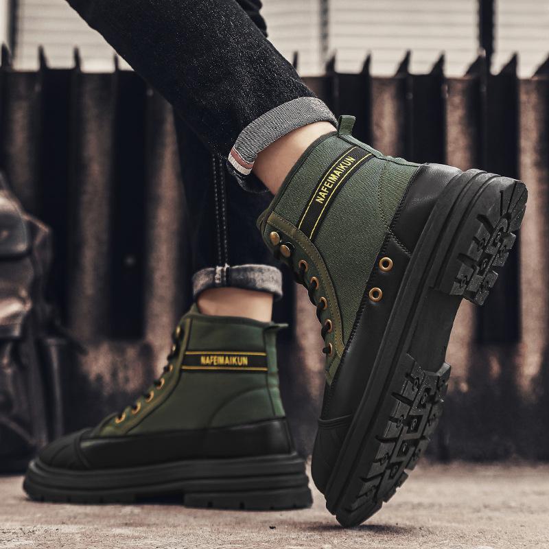 Мужские высокие британские рабочие ботинки, уличные ботинки, удобная посадка, дышащие, резиновый подносок, защитная обувь, обувь для ношения в мастерской