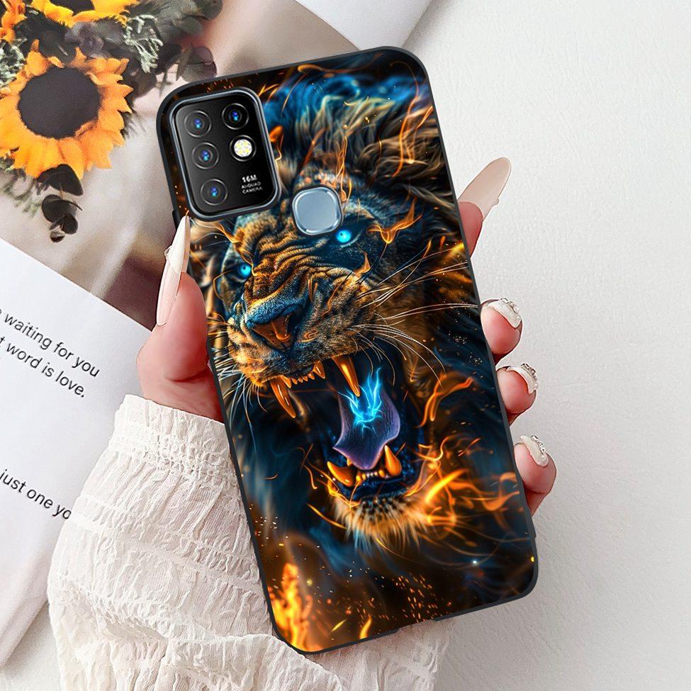 Для Infinix Hot 10 Чехол Силиконовый Милый Кот Модные Цветы Роскошная Расписная Задняя Крышка Для Чехла Телефона Inifnix Hot 10 X682B X682C
