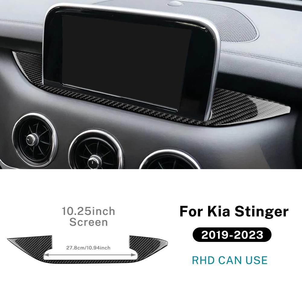 for Kia Stinger      LHD RHD Real Soft Carbon Fiber Car Central Navigation Screen Sticker Trim Accessories