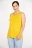 Женская блузка большого размера Горчичная блузка без рукавов с круглым вырезом больших размеров