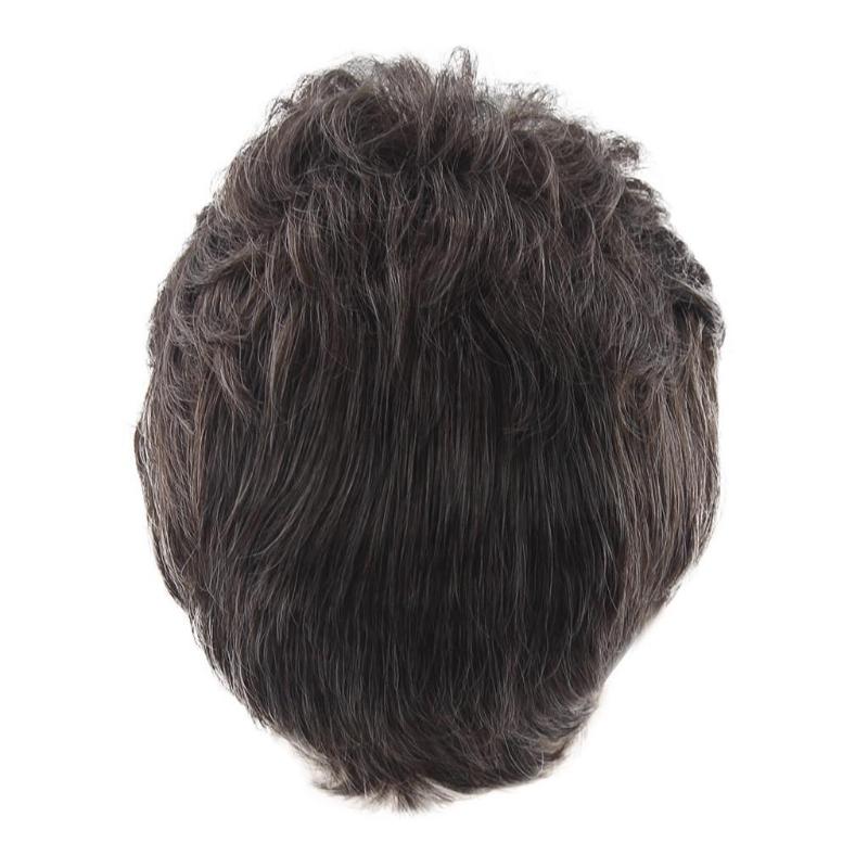 Мужской парик с градиентным цветом и боковым пробором для мужчин среднего и пожилого возраста, небольшой вьющийся парик с короткими волосами