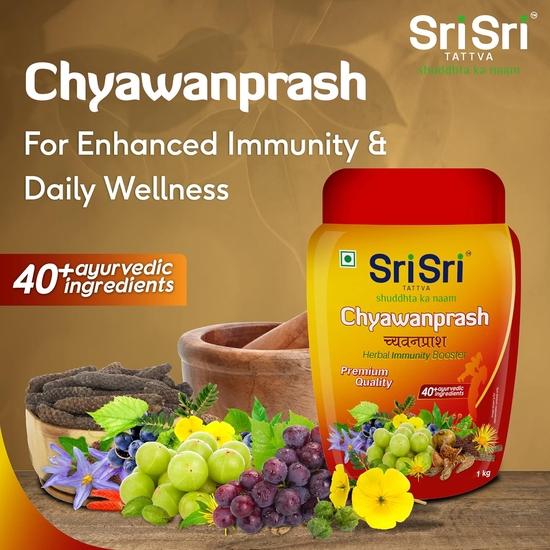 Sri Sri Tattva Shuddhta Ka Naam Chyawanprash - 1kg | Herbal Immunity Booster with 40+ Ayurvedic Ingredients for Better Strength and Stamina
