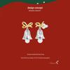 Yinziyun Christmas Snowflake Bell Earrings: S925 Sterling Silver Bow Studs