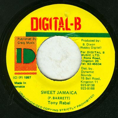 7-дюймовая пластинка TONY REBEL Sweet Jamaica NONE DigitalB 1997 Ямайка Регги Ска Даб Б/у