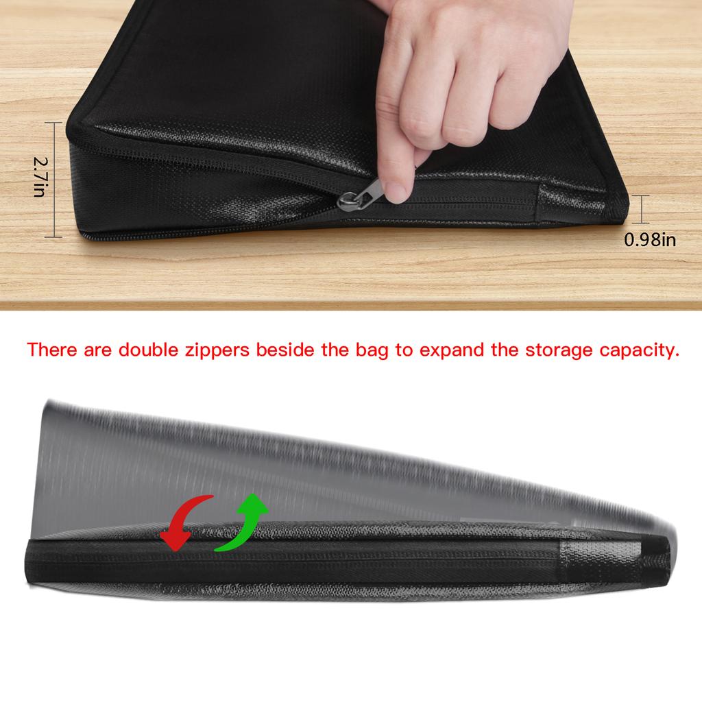 Огнестойкая безопасная сумка для денег. Огнестойкая и водонепроницаемая расширяемая сумка для документов. Папка для хранения файлов.