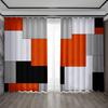 2Pc Home Decoration Curtain Charm Geometric Fashion Elements Grid Printed Curtain Set, Suitable For Bedroom Garden Balcony