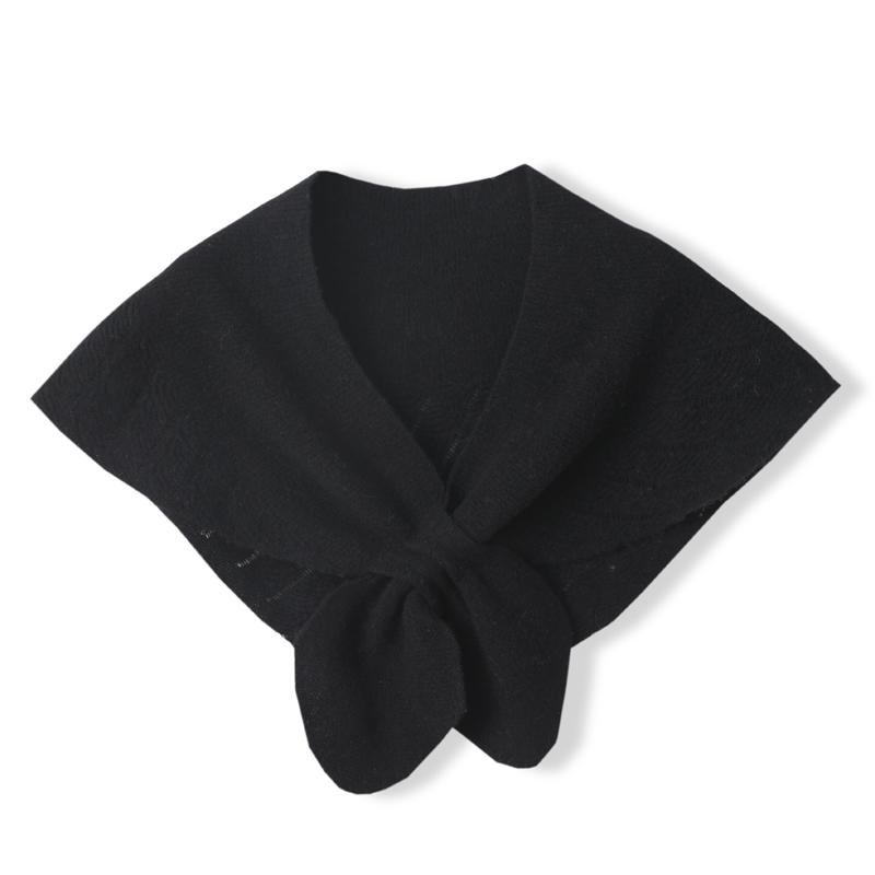 100%Wool Knitted Triangle Shawls Women Hollow Out Fashion Poncho Blouse Shoulder Fake Collar Cape Soft Warm Neck Scarves Girl