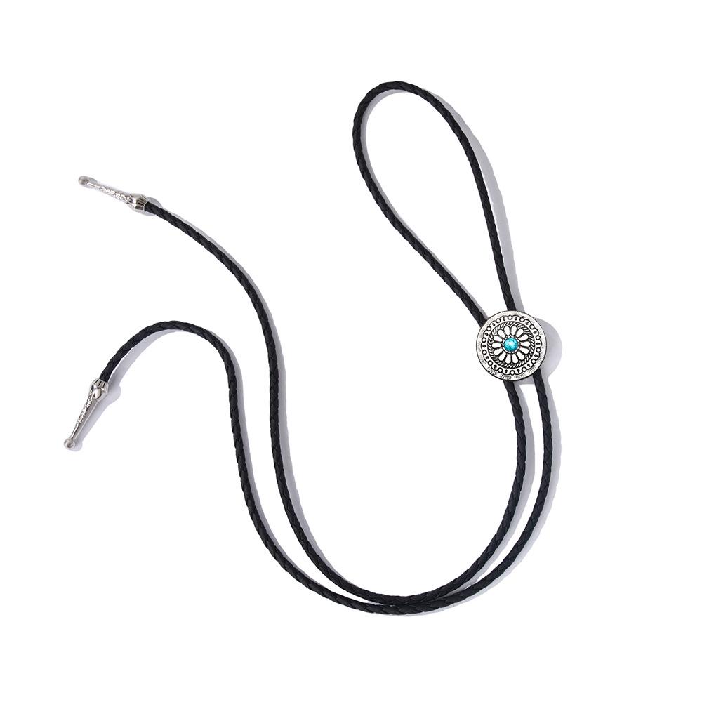 Европейско-американский стиль ретро бирюзовое колье-галстук боло: Универсальный женский свитер премиум-класса